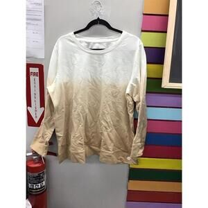 Denim & covpetite French terry dip dye tunic petite X-Large sand new qvc
